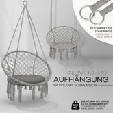 Hangstoel - Binnen & Buiten - Hangschommel - Tot 150kg - Grijs - Tillvex®